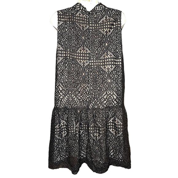 New Belrose Black and Nude Lace Mini Dress - Picture 6 of 13